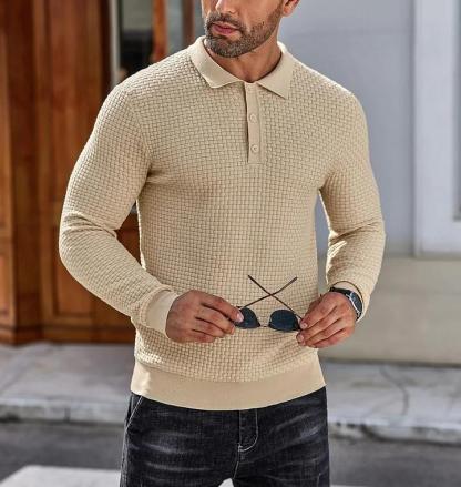 CLEARANCE🔥 Men's Casual Knitted Sweater Long Sleeve Polo Shirt