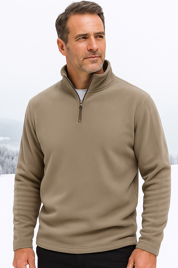 🔥The Last Day 49% OFF🔥Men's Stand Collar Half Zip Long Sleeve Hoodie Sweatshirt Fleece Pullover