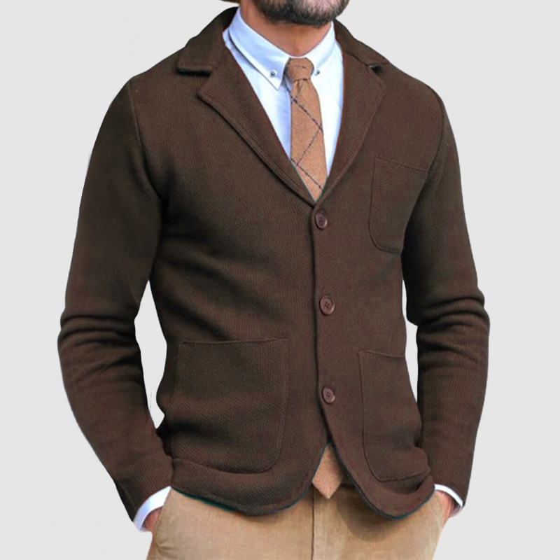 CLEARANCE SALE🔥 Men's Elegant Lapel Long Sleeve Knit Jacket