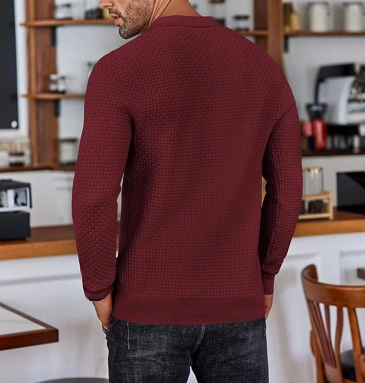 CLEARANCE🔥 Men's Casual Knitted Sweater Long Sleeve Polo Shirt