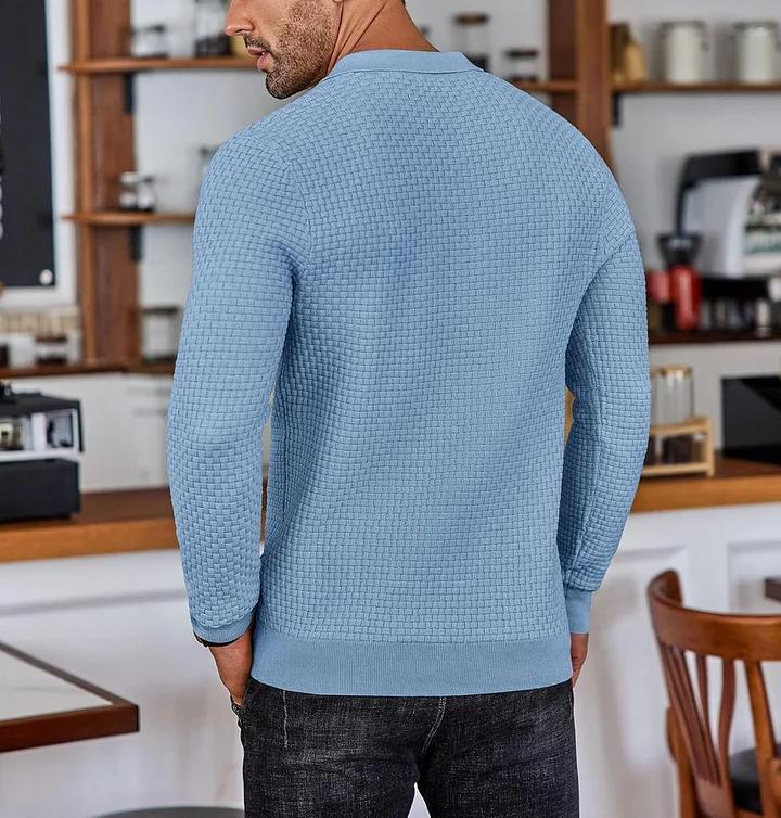 CLEARANCE🔥 Men's Casual Knitted Sweater Long Sleeve Polo Shirt