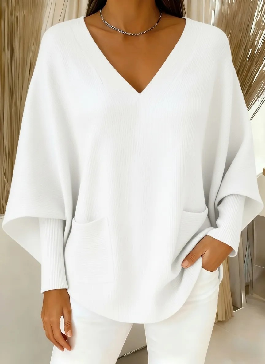 CLEARANCE SALE🔥Women's Casual Solid Color V-Neck Sweater