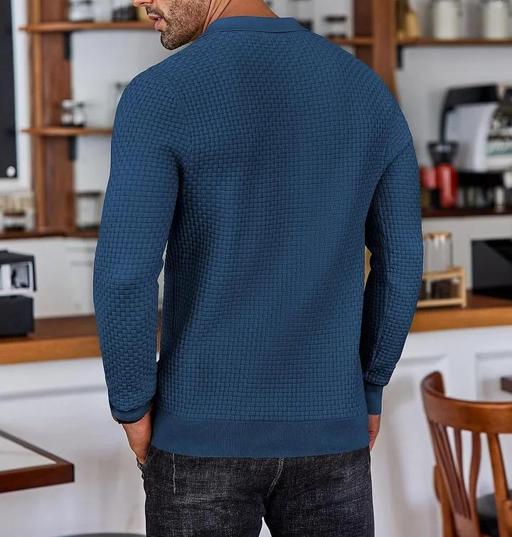 CLEARANCE🔥 Men's Casual Knitted Sweater Long Sleeve Polo Shirt