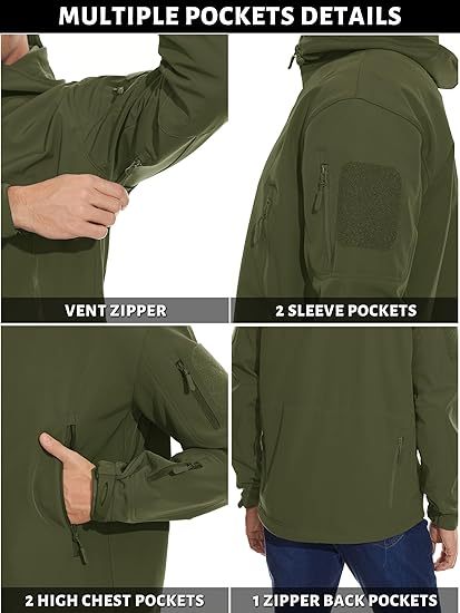 🔥The Last Day 60% OFF🔥Men’s Special Ops Military Tactical Rain Jackets Winter Warm Fleece Softshell Hooded Raincoat Snowboard