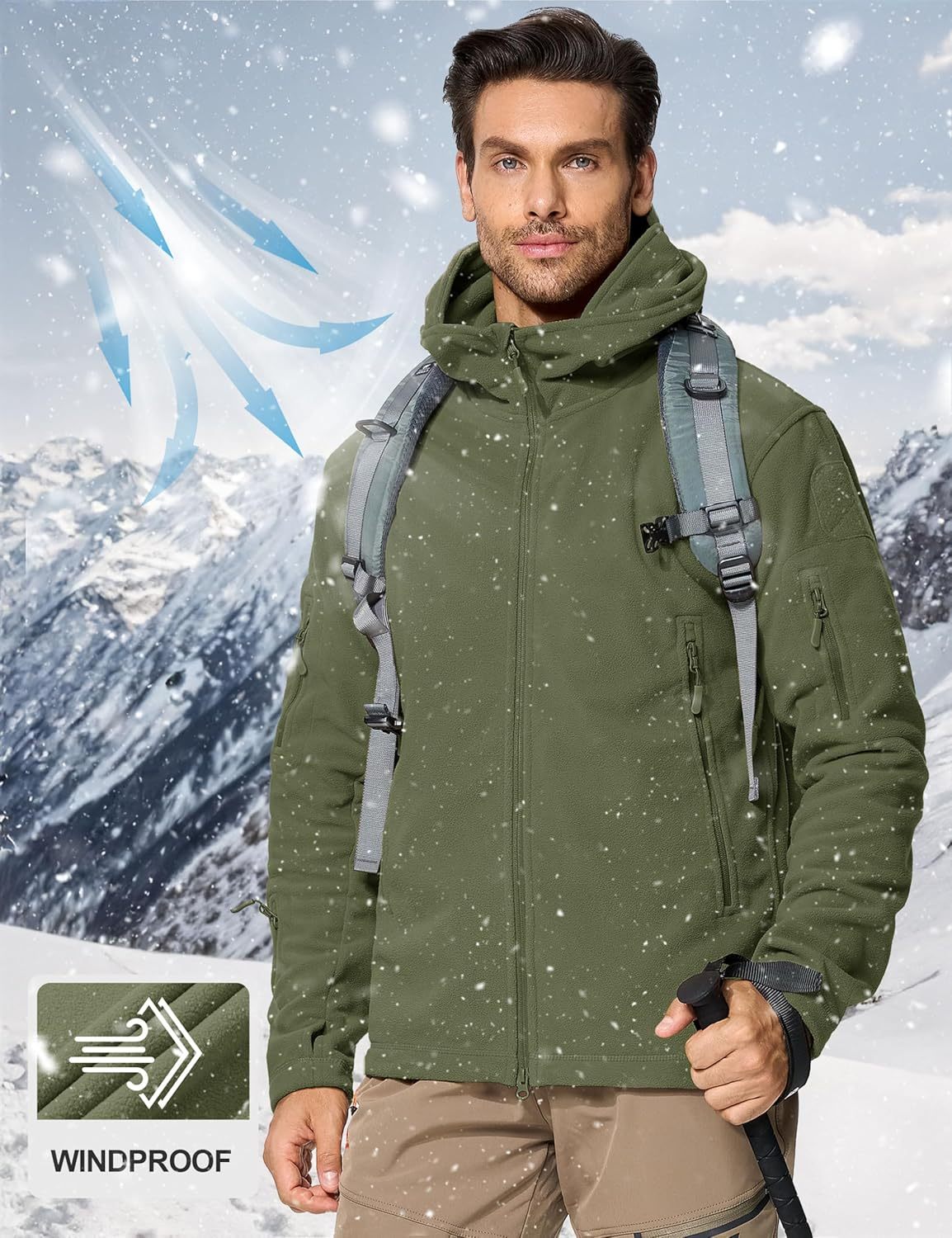 🔥The Last Day 60% OFF🔥Men's Military Tactical Sport Warm Fleece Hooded Outdoor Adventure Jacket Coats