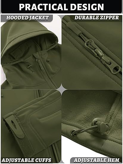 🔥The Last Day 60% OFF🔥Men’s Special Ops Military Tactical Rain Jackets Winter Warm Fleece Softshell Hooded Raincoat Snowboard