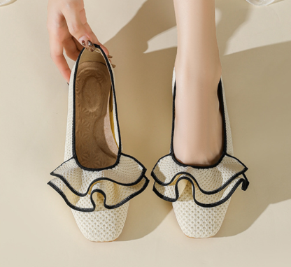 Comfortable Square-Toe Knit Flats Designed for Everyday Comfort