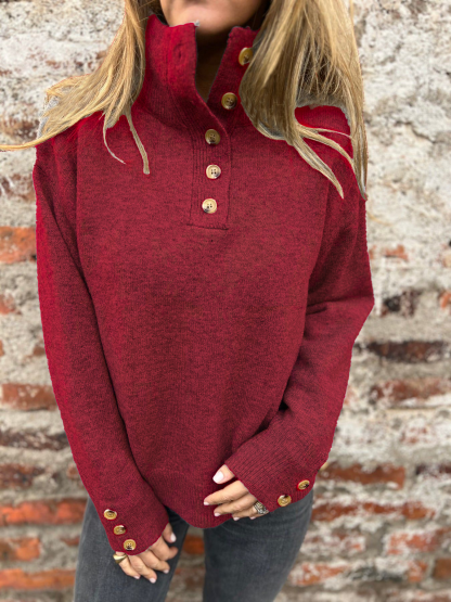 2025 CLEARANCE SALE🔥 Women's High Neck Special Button Designer Sweatshirt