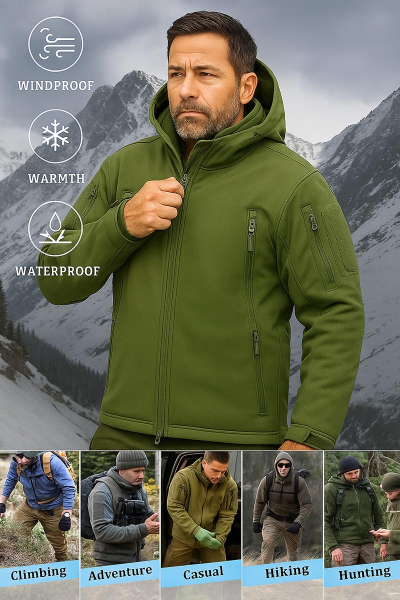 🔥Hot Sale 60% OFF🔥Men’s Special Ops Military Tactical Rain Jackets Winter Warm Fleece Softshell Hooded Raincoat Snowboard