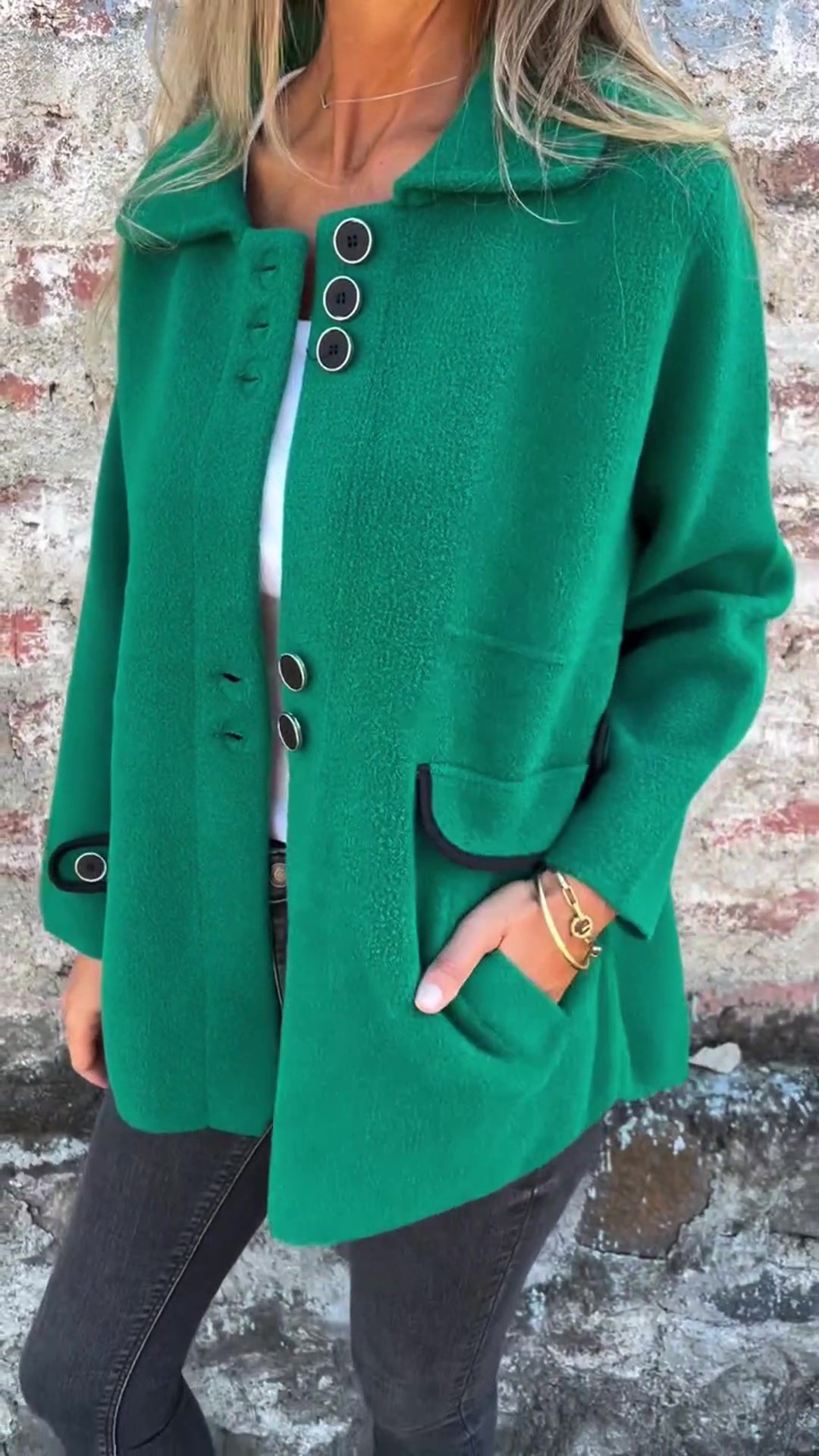 CLEARANCE SALE🔥 Women's Casual Wool Lapel Button Coat