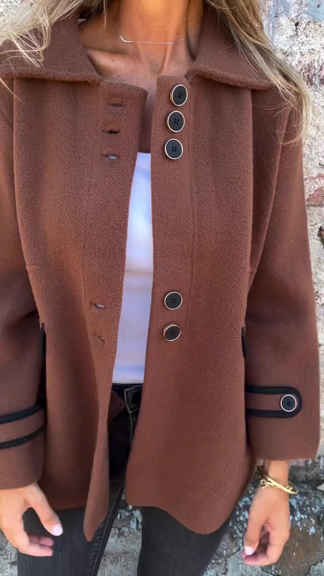 CLEARANCE SALE🔥 Women's Casual Wool Lapel Button Coat