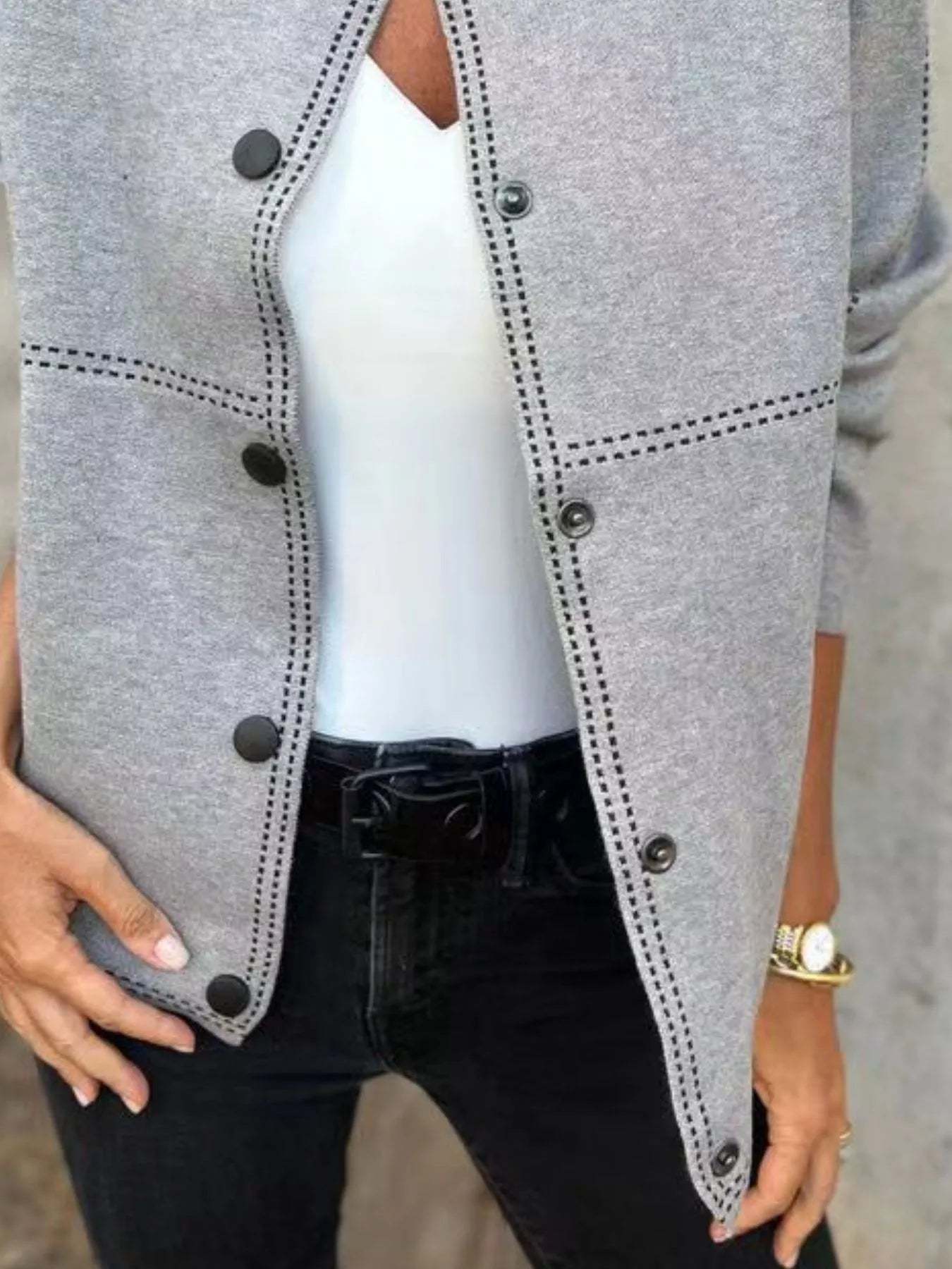 Hazel Blues® | Button Up Long Sleeve Cardigan