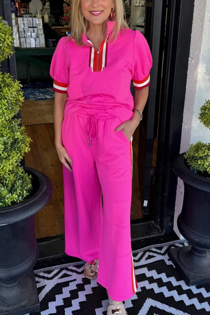 Color-blocked athletic and casual set