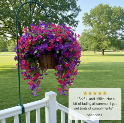 🔥70% Off Last Day🔥Ever bloom Cascades Timeless Beauty & Effortless Ambiance ,UV Resistant Artificial Petunias Flowers
