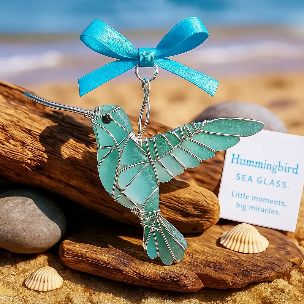 Handmade Sea Glass Bird Ornament