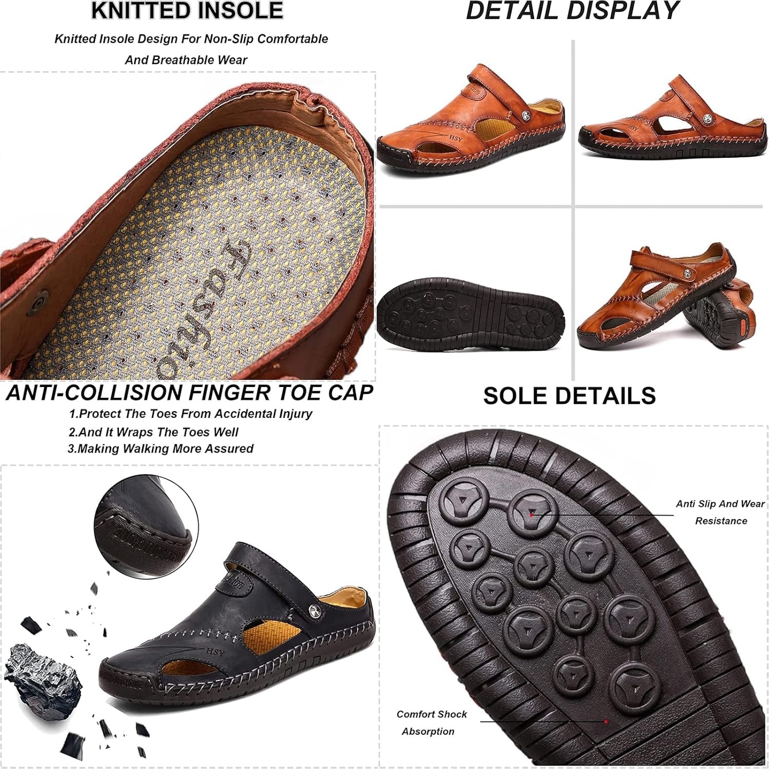 Dazzling Slip-On Leather Sandals