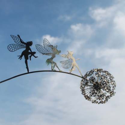 Metal Fairy Garden Sculptures Outdoor Decorative Yard Art
