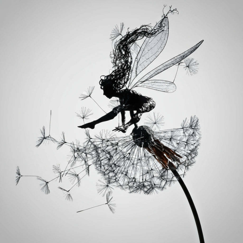 Metal Fairy Garden Sculptures Outdoor Decorative Yard Art