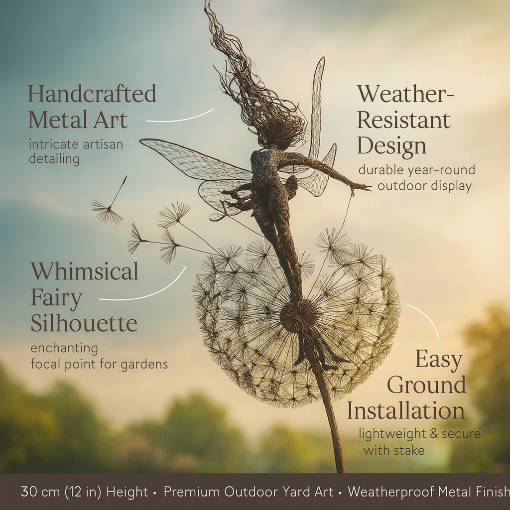 Metal Fairy Garden Sculptures Outdoor Decorative Yard Art