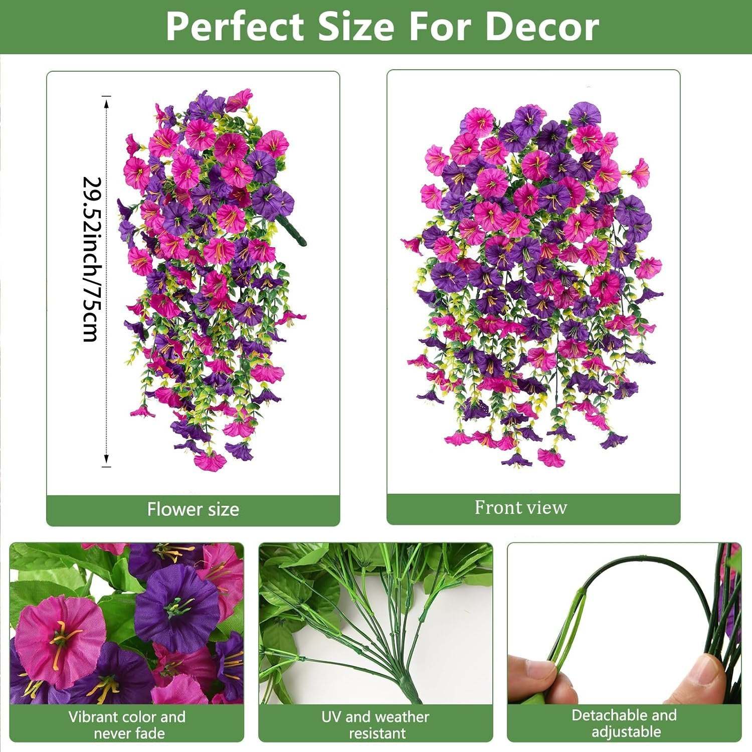 🌺UV ResistantHanging Artificial Morning Glory Vine💖