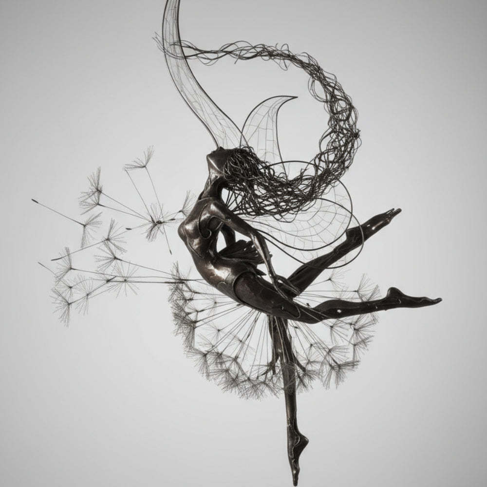 Metal Fairy Garden Sculptures Outdoor Decorative Yard Art