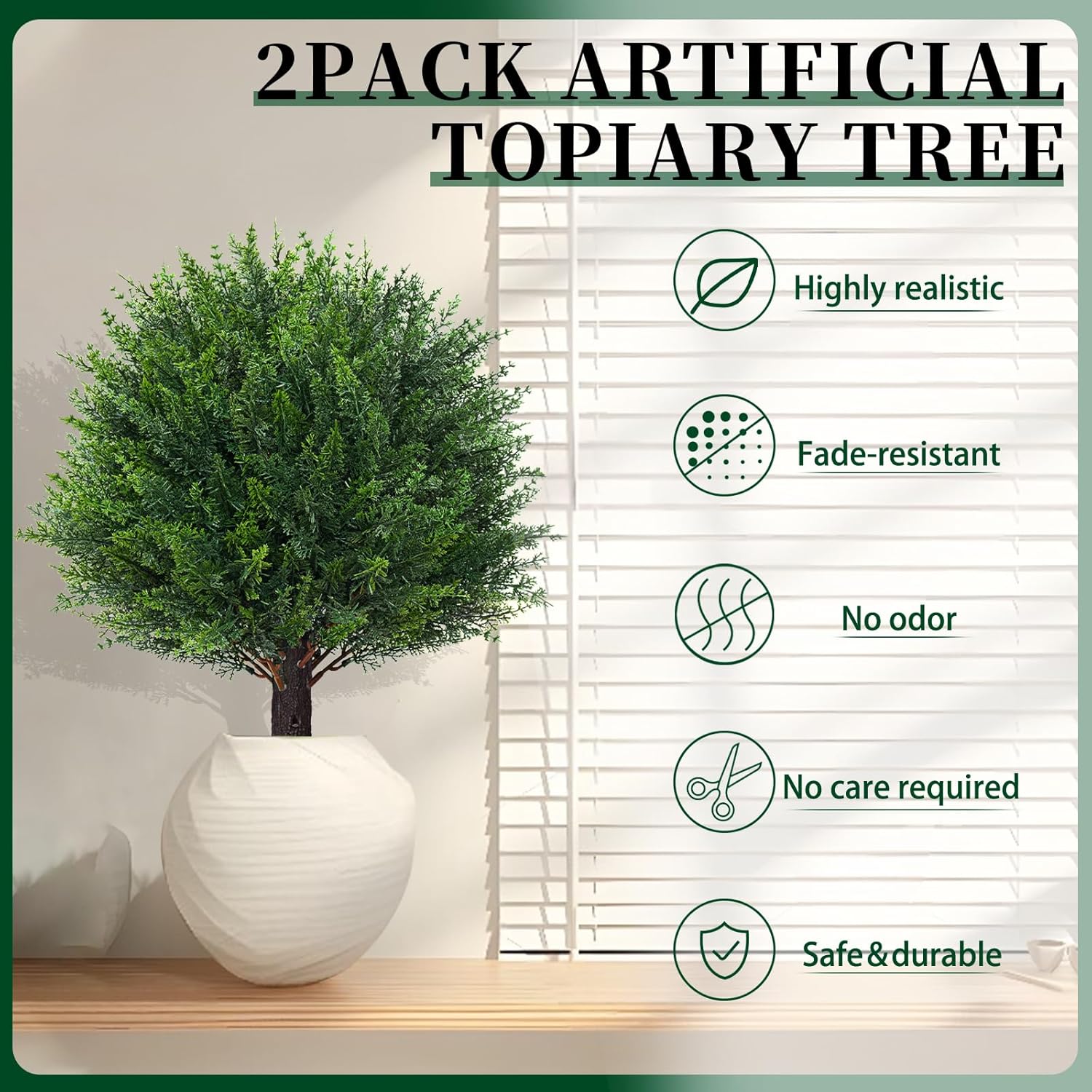 🔥UV Resistant Artificial Cedar Topiary Ball Tree