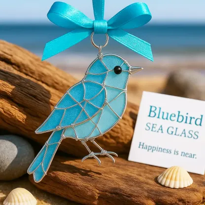Handmade Sea Glass Bird Ornament