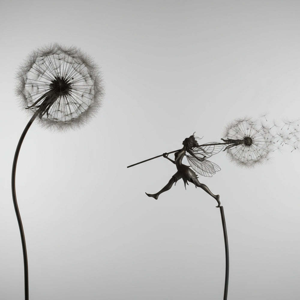 Metal Fairy Garden Sculptures Outdoor Decorative Yard Art