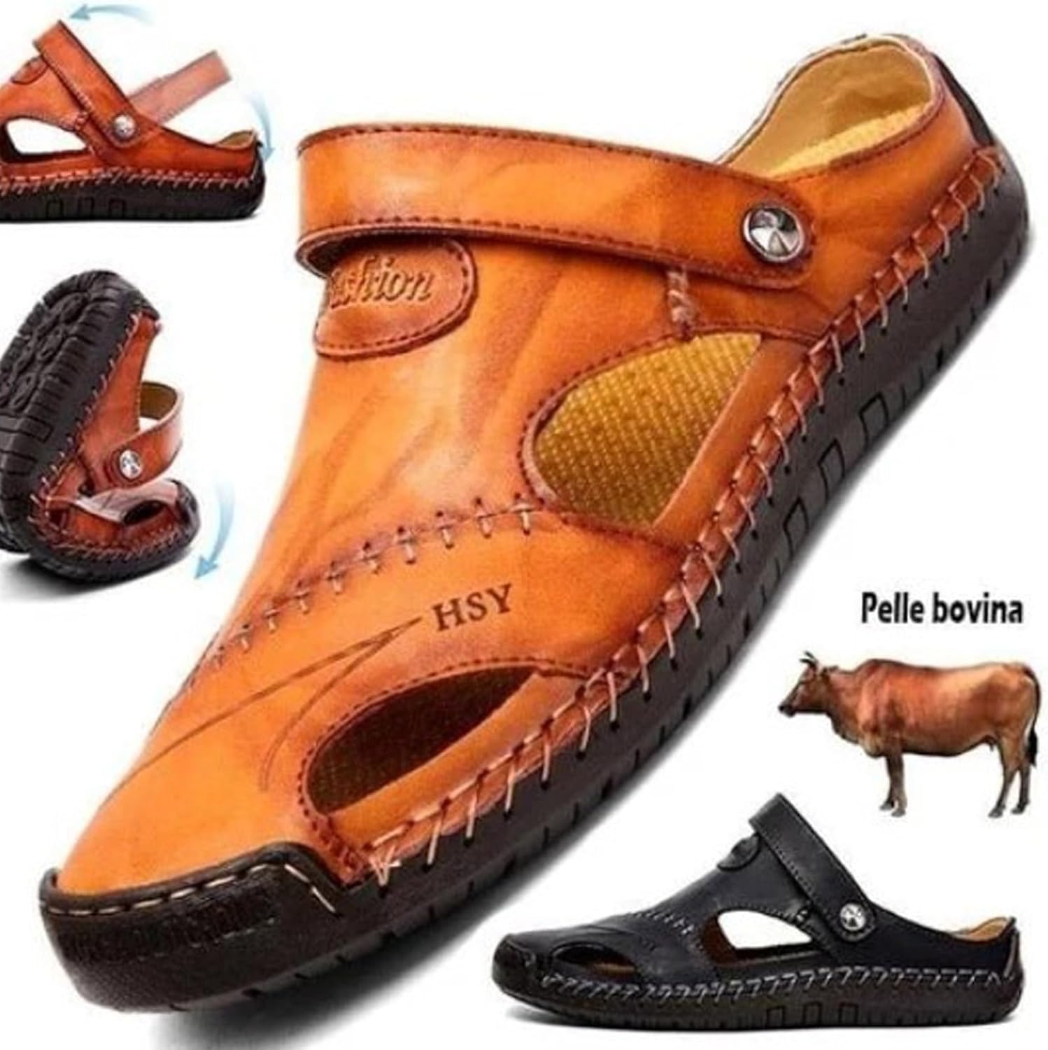 Dazzling Slip-On Leather Sandals