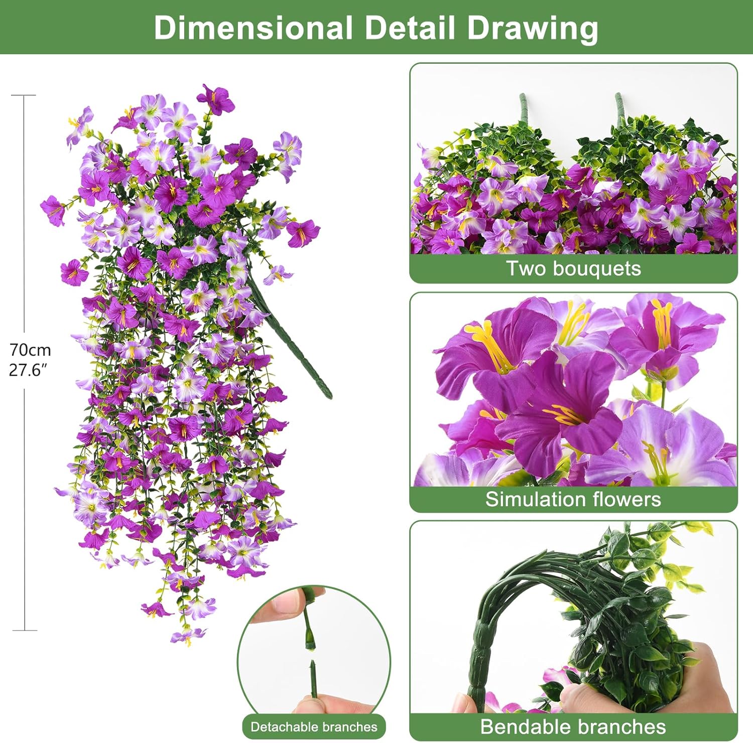 💐Last Day Clearance Sale 70% OFF✨UV Simulation Artificial Petunias,No Maintenance, Pruning or Watering