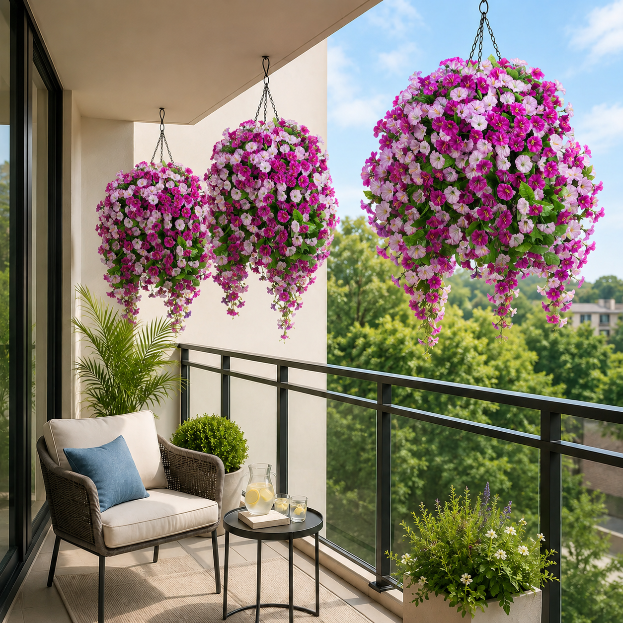 Everbloom Cascades in multiple colors for baskets planters and window boxes