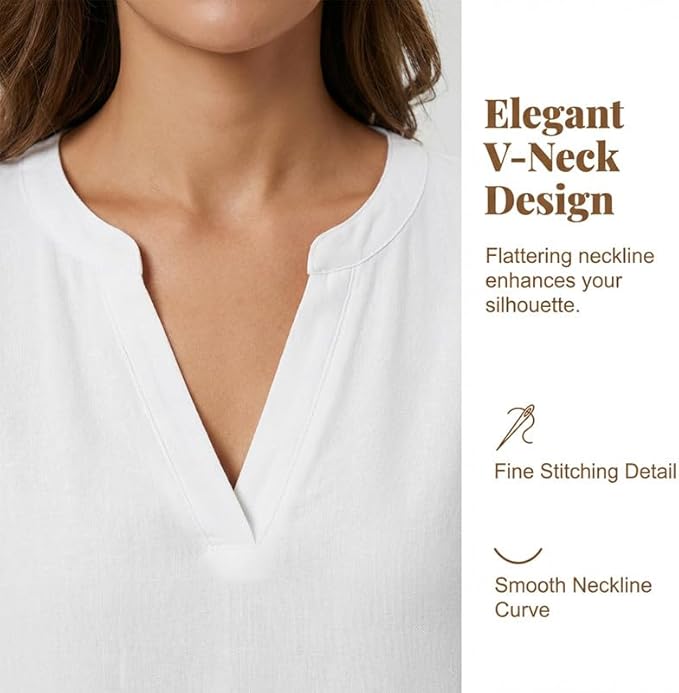 🔥Women's Plain Short Sleeve Blouse, Casual Solid Color Top for Daily Wear, Ladies Clothes for All Seasons