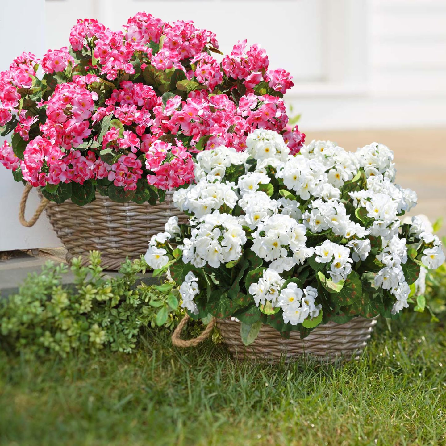  🎁Last Day 60% OFF🌸 Lush, UV-resistant artificial geraniums – Realistic looking, maintenance-free! 🌞🏡💐