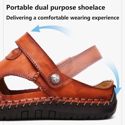 Dazzling Slip-On Leather Sandals