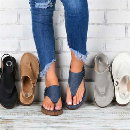 Women's Perforated Toe Wedge Sandals, Breathable Summer Wedge Heel Shoes