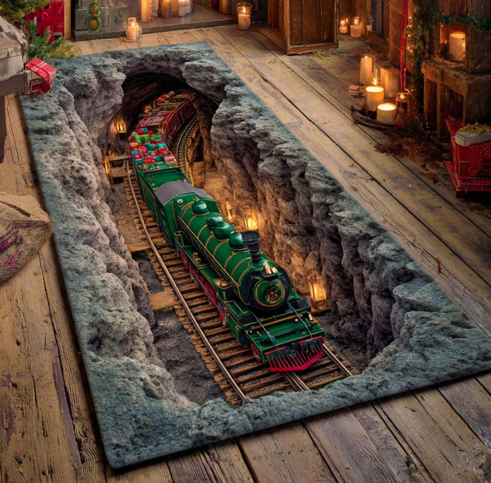 Realistic 3D Illusion Rug – Anti-Slip & Machine Washable