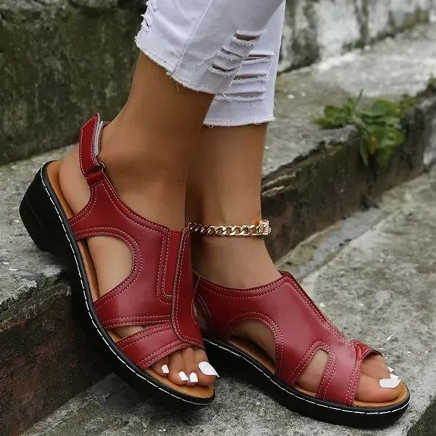 🔥Women Wedge Sandals, Premium Leather Orthopedic Sandals 🔥 - On This Week Sale 70% OFF