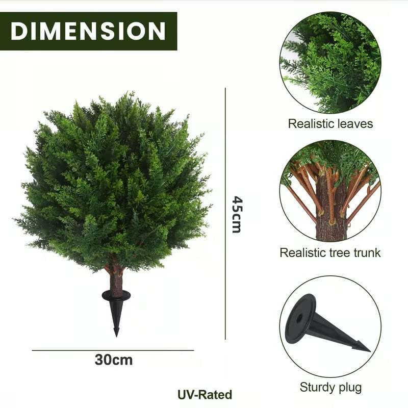 💥UV Resistant Artificial Cedar Topiary Ball Tree🌲