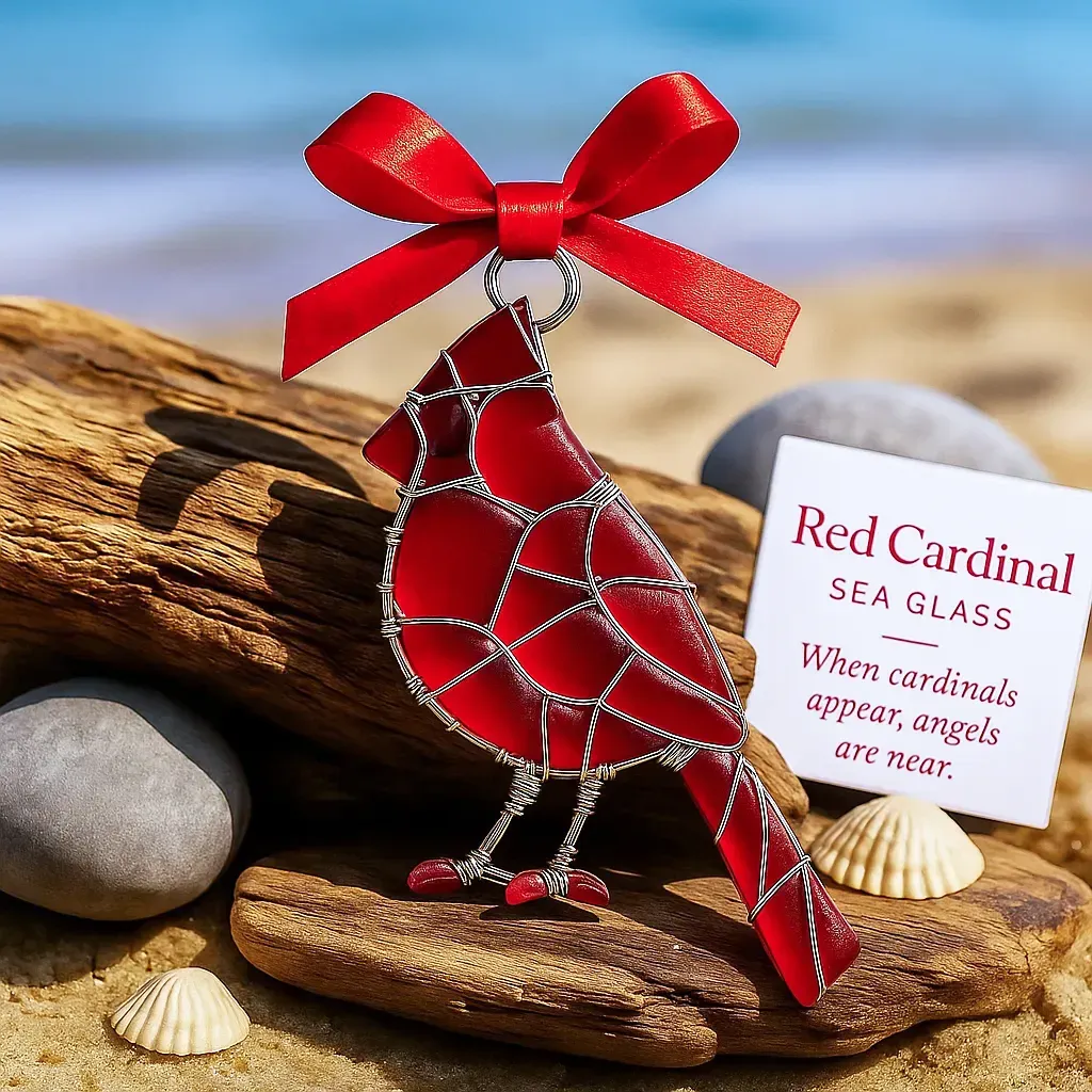 Handmade Sea Glass Bird Ornament