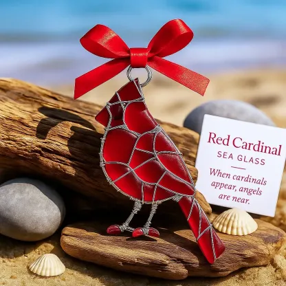 Handmade Sea Glass Bird Ornament