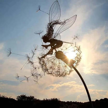 Metal Fairy Garden Sculptures Outdoor Decorative Yard Art