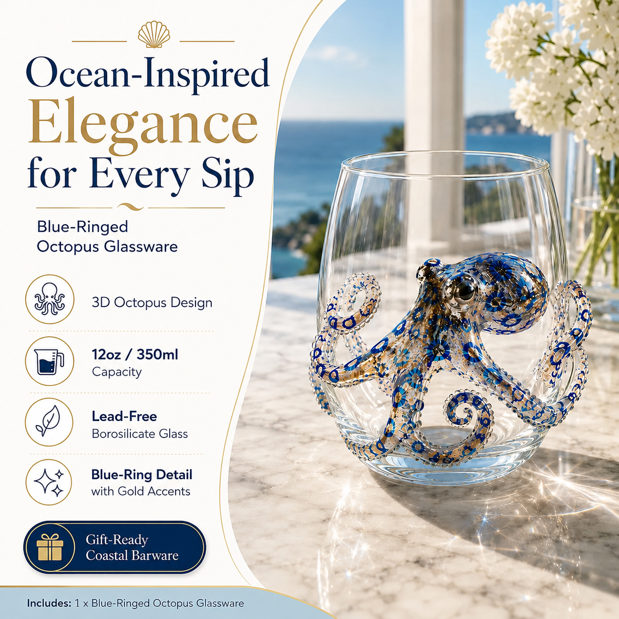 🔥 Last Day 49% OFF – 🌊 3D Ocean Animal Glassware Collection