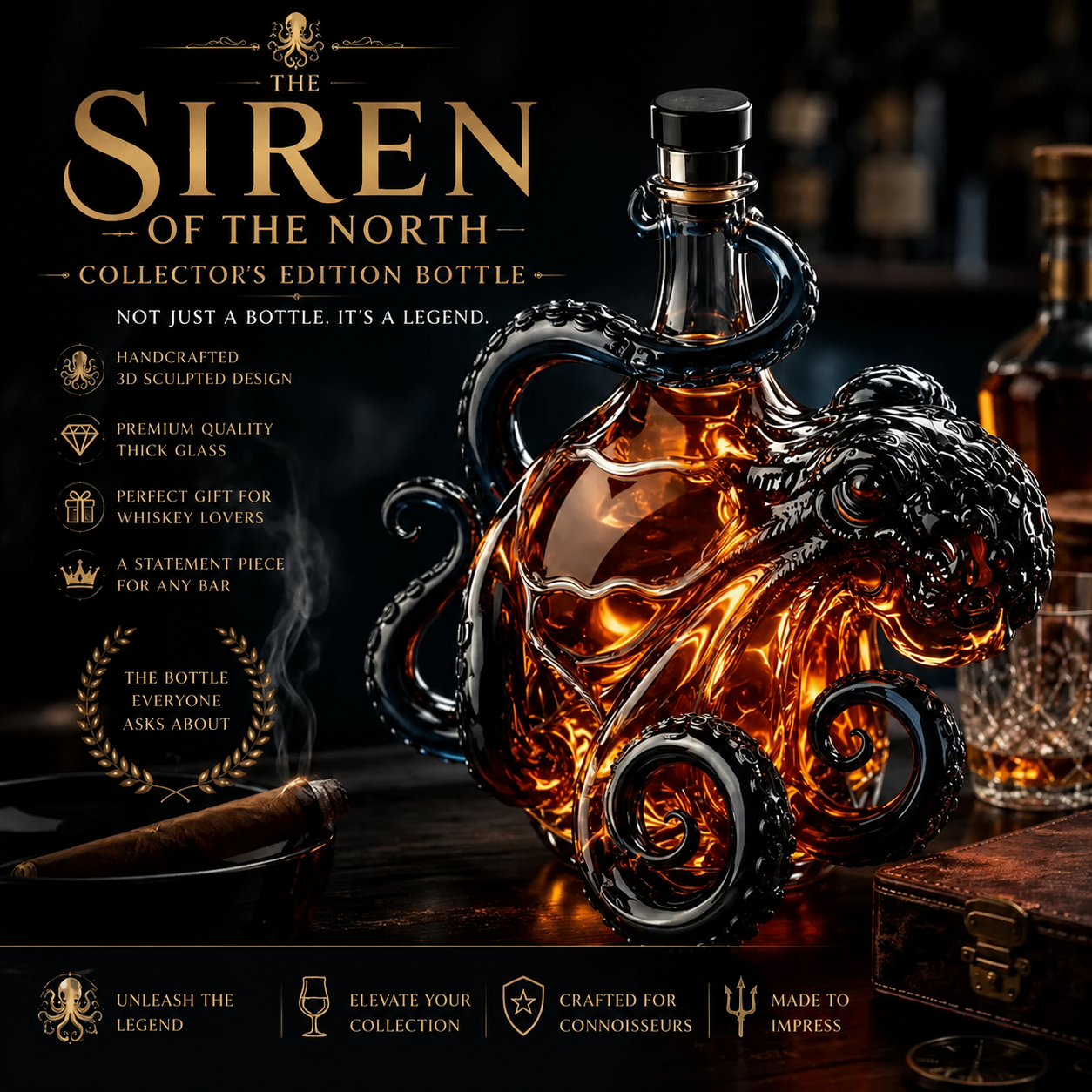 This 3D Octopus Art Bottle Is Taking Over Home Bars Worldwide.