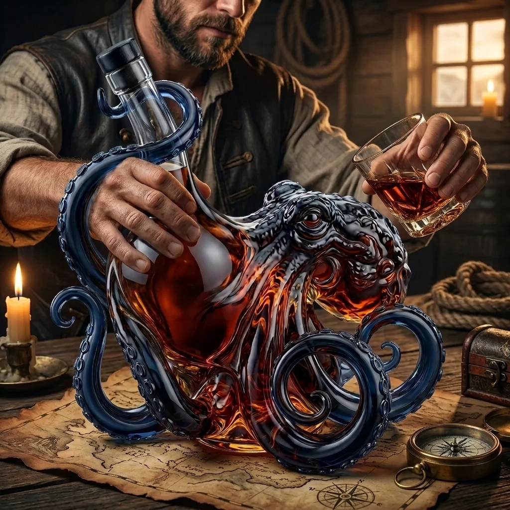 This 3D Octopus Art Bottle Is Taking Over Home Bars Worldwide.