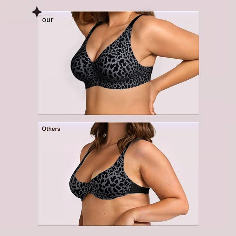 🏆LAST DAY SALE 49% OFF 🔥Super Firming Leopard Print Jelly Bra | Women Wirefree Bras 👍No More Sagging Breasts