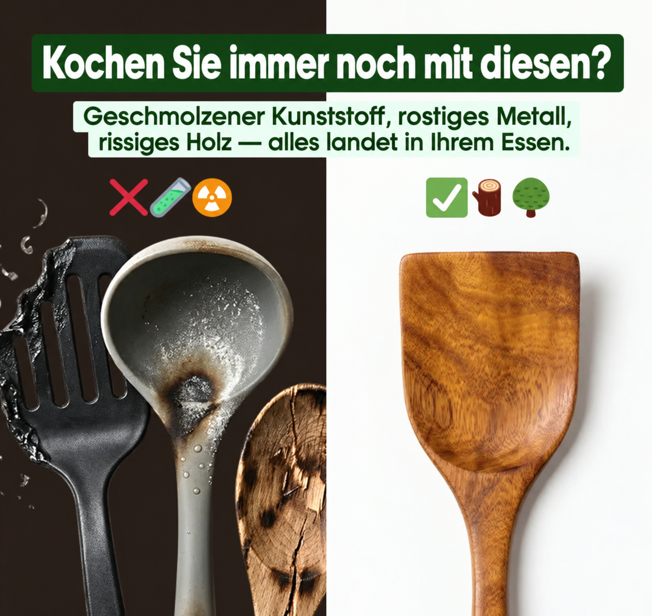 Kleines Küchenutensilien-Set aus hochwertigem Akazienholz