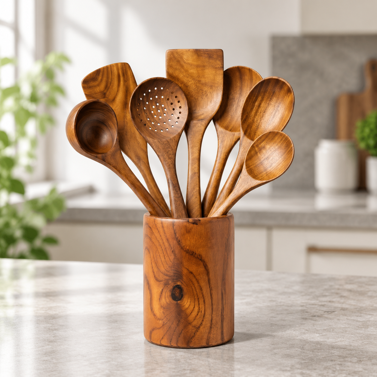 Featured acacia utensil collection