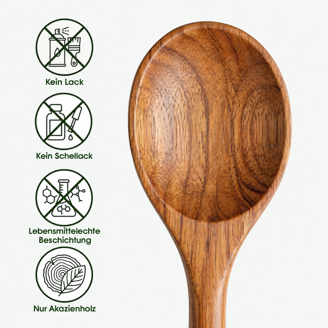 Kleines Küchenutensilien-Set aus hochwertigem Akazienholz