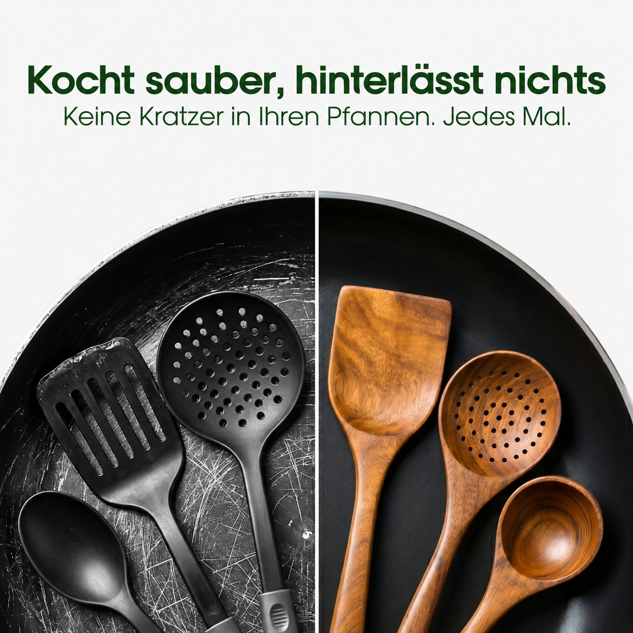 Kleines Küchenutensilien-Set aus hochwertigem Akazienholz