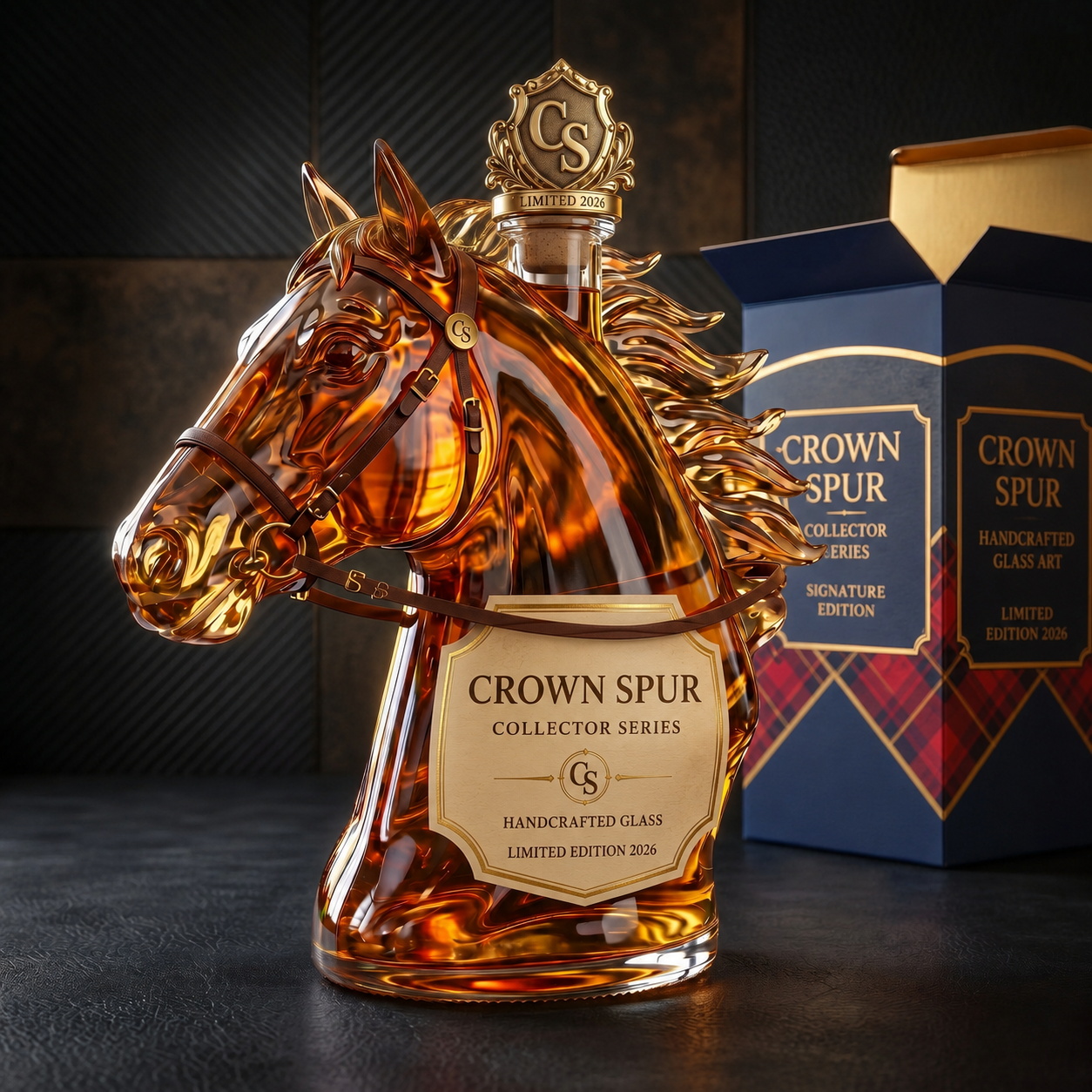 3D Carved Horse Head Collector's Edition Wine Bottle - Father's Day Gift